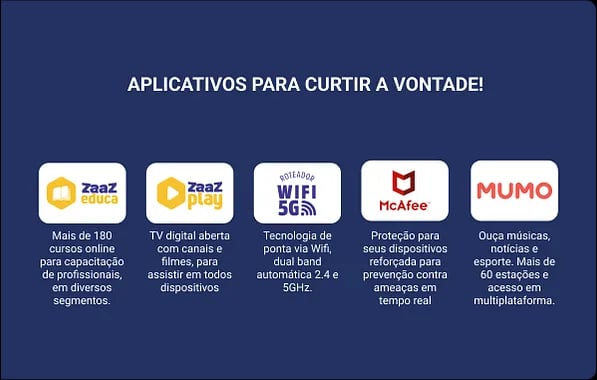 Cliente utilizando serviço de internet da Zaaz